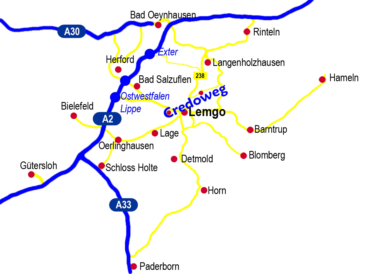 Anfahrtskizze - Links zu Google Maps